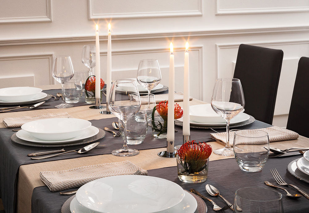 Wine glasses on a table