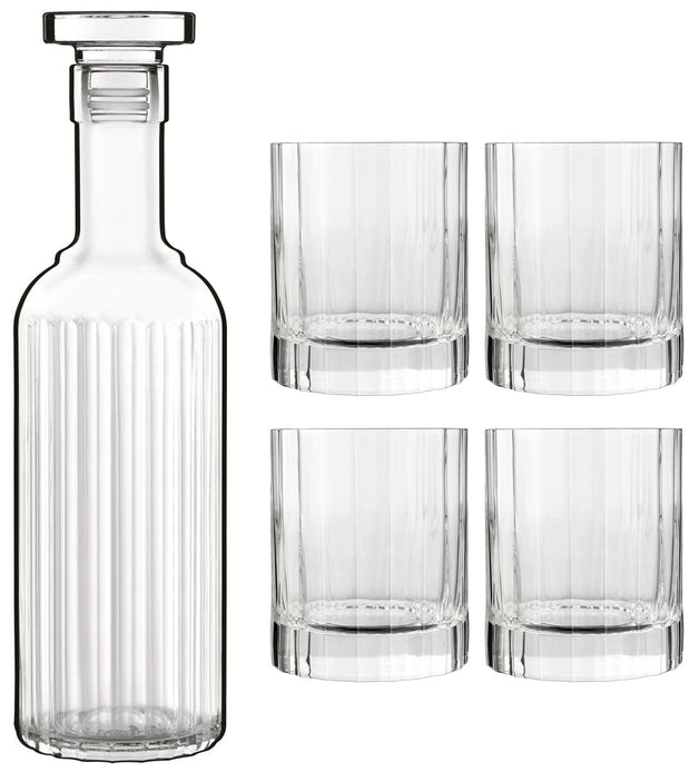 Luigi Bormioli: Bach Whisky Glass Gift Set & Decanter - 4 Pack