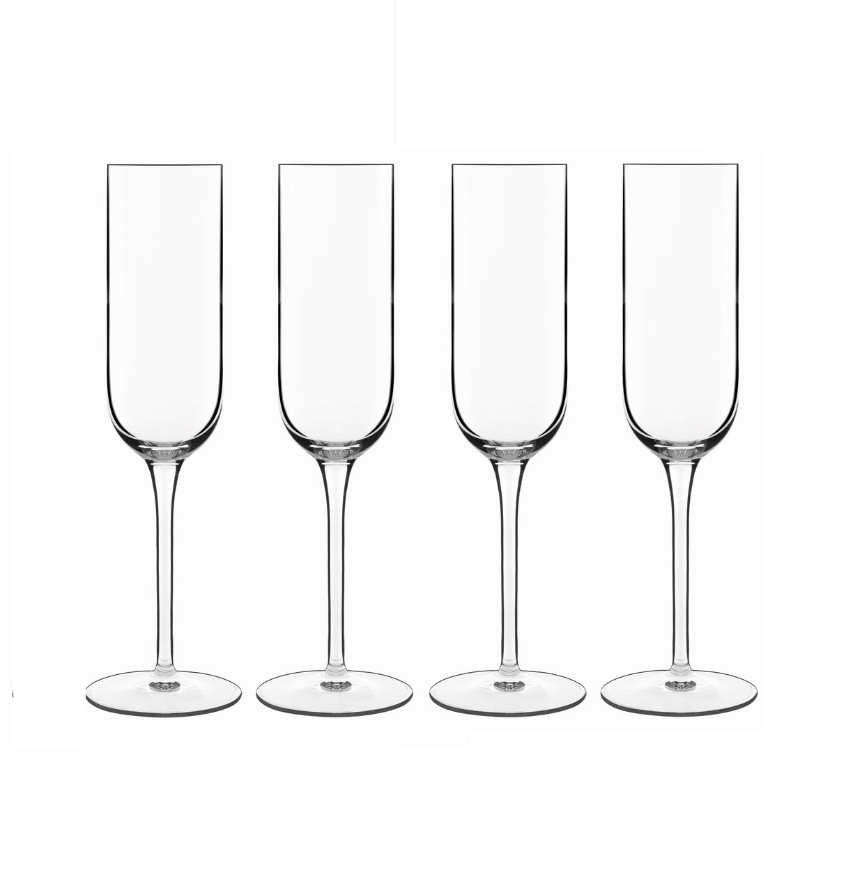 Luigi Bormioli Sublime Flute Glasses Set 210 ml Crystal Glassware - Pack of 4