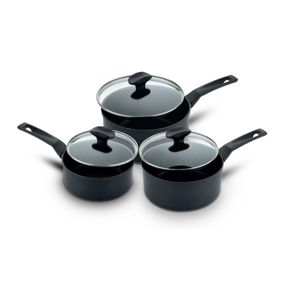 Prestige 9 X Tougher: Non-Stick Saucepan Set - 3 Pieces