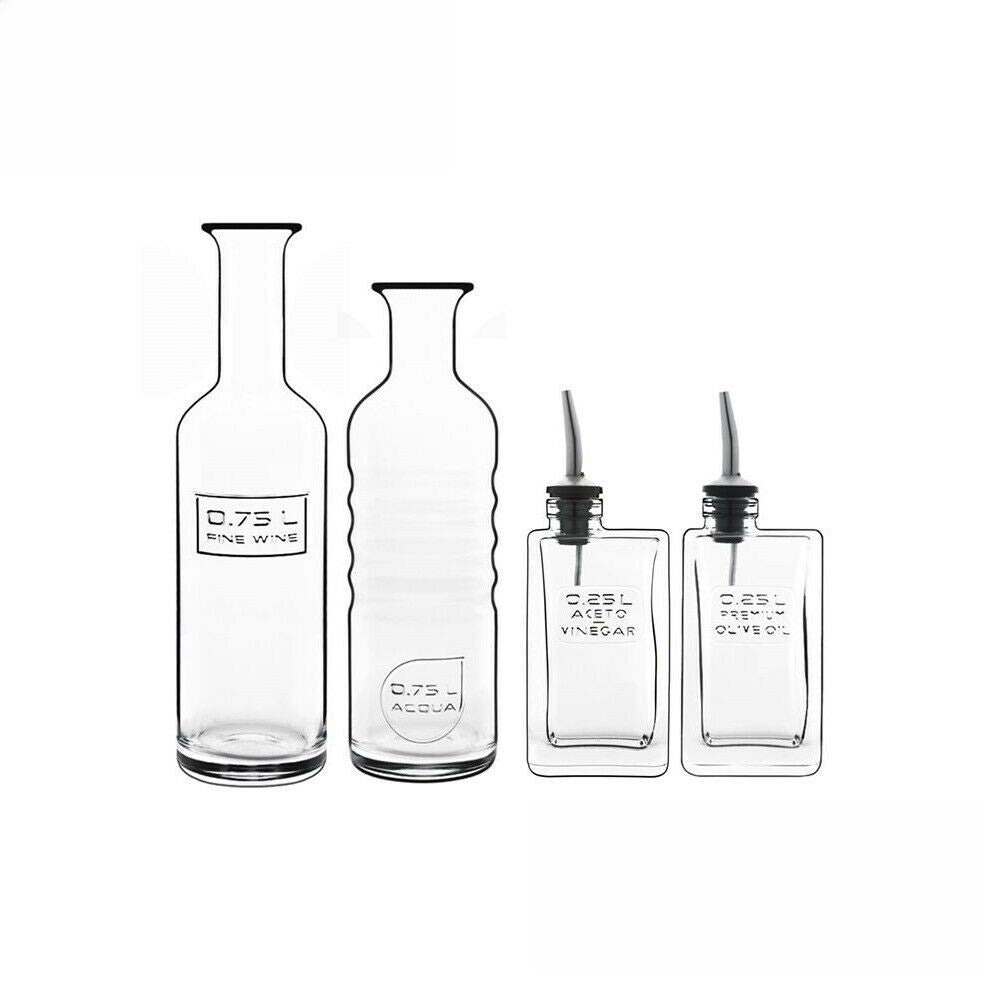 Luigi Bormioli: Optima Wine, Water, Olive Oil & Vinegar Decanters - 4 Pack