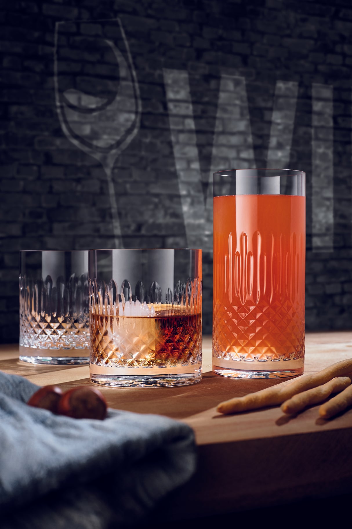 Luigi Bormioli: Diamante Hi Ball Glasses 480ML - 4 Pack