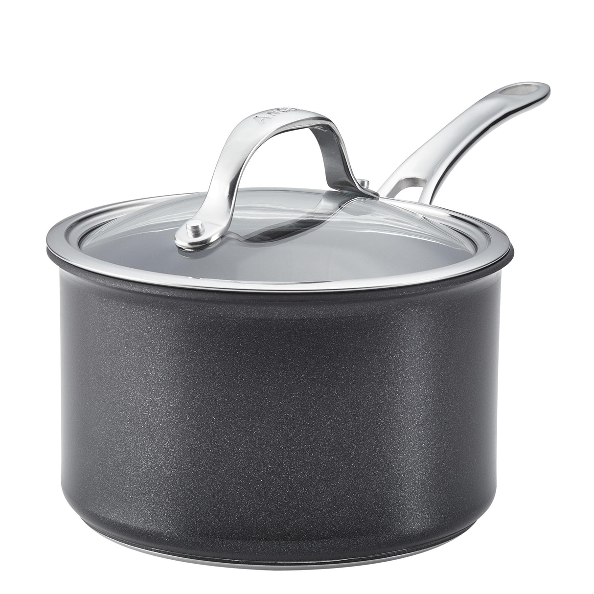 Anolon X 18cm non-stick saucepan on white background