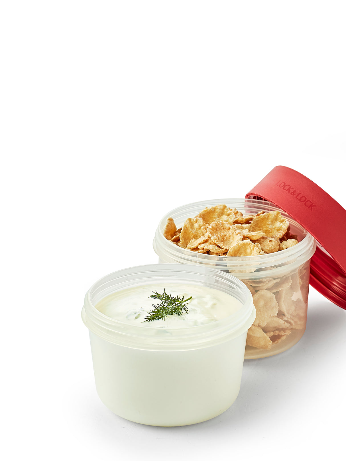 LocknLock 2-Way Containers, 150ml & 150ml - Red
