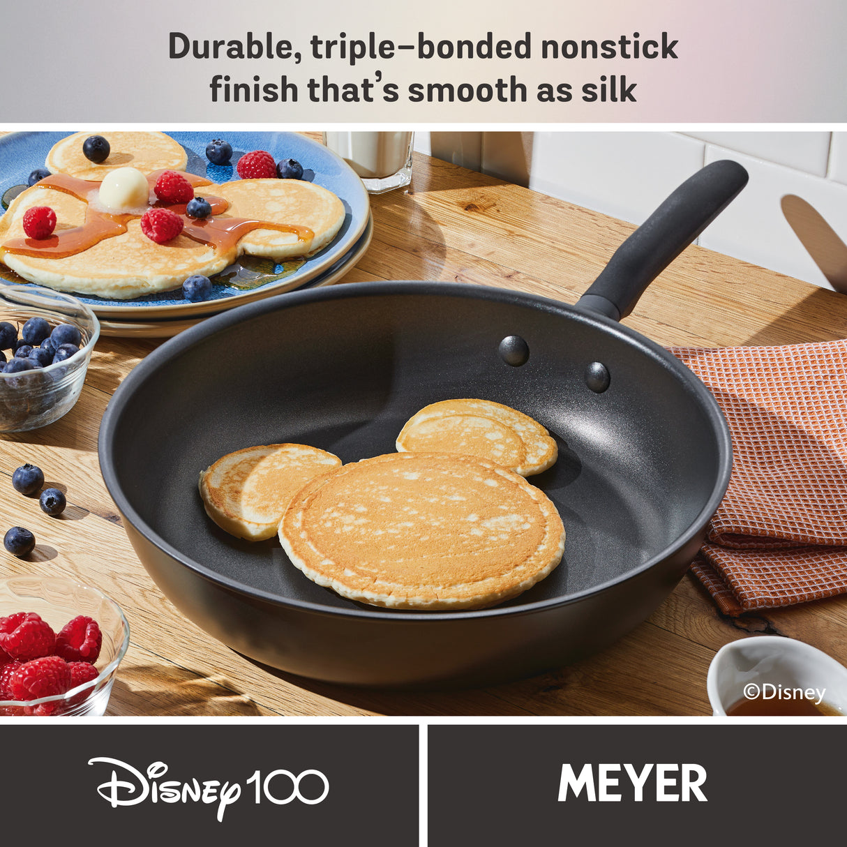 Meyer Disney Stackable 4 Piece Non Stick Pan Set - Disney 100 Steamboat Willie Limited Edition