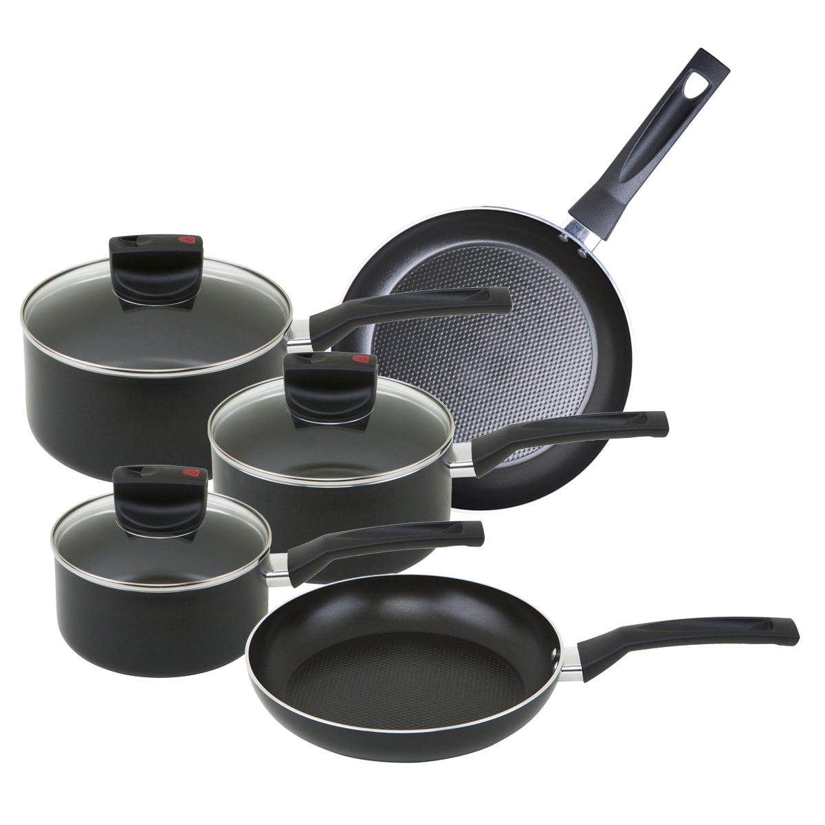 Prestige Safecook Non-Stick Cookware Set, 5 piece - Black