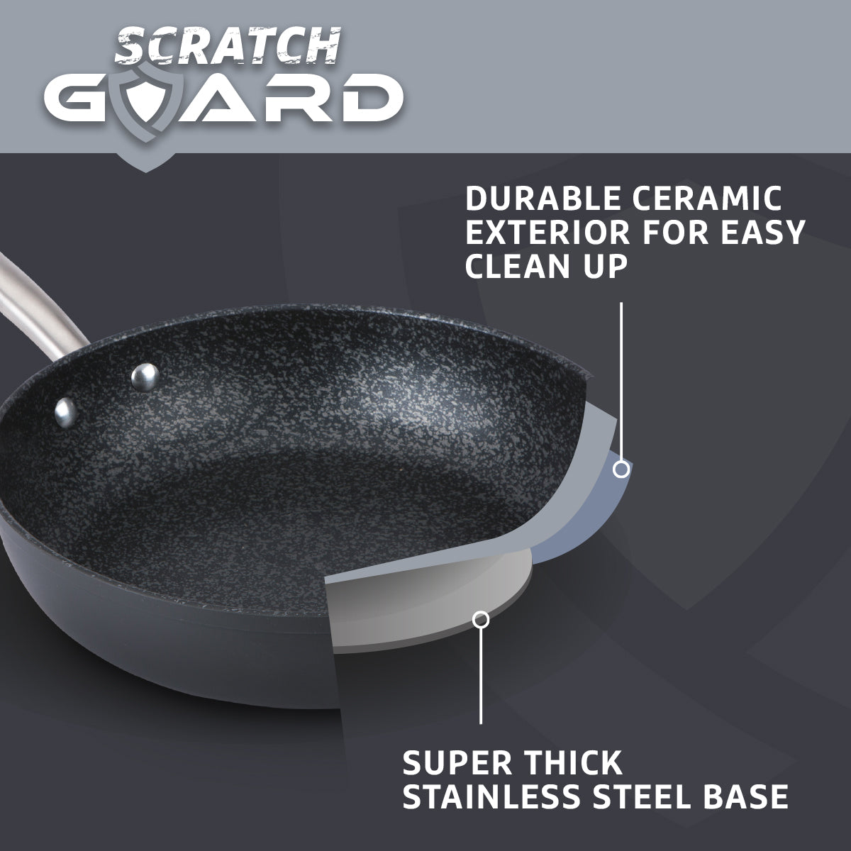 Prestige Scratch Guard: Non-Stick Pan Set + Free Milk Pan - 4 Piece