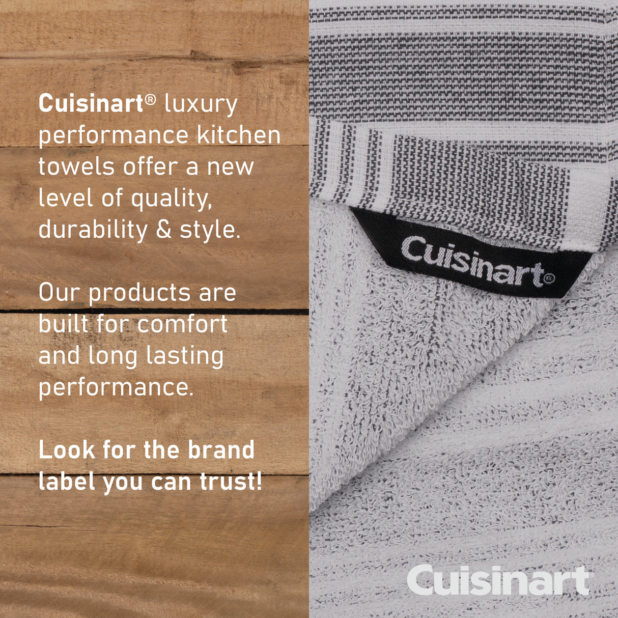 Cuisinart Fouta Tea Towels, 2 Piece Set, Grey Stripes