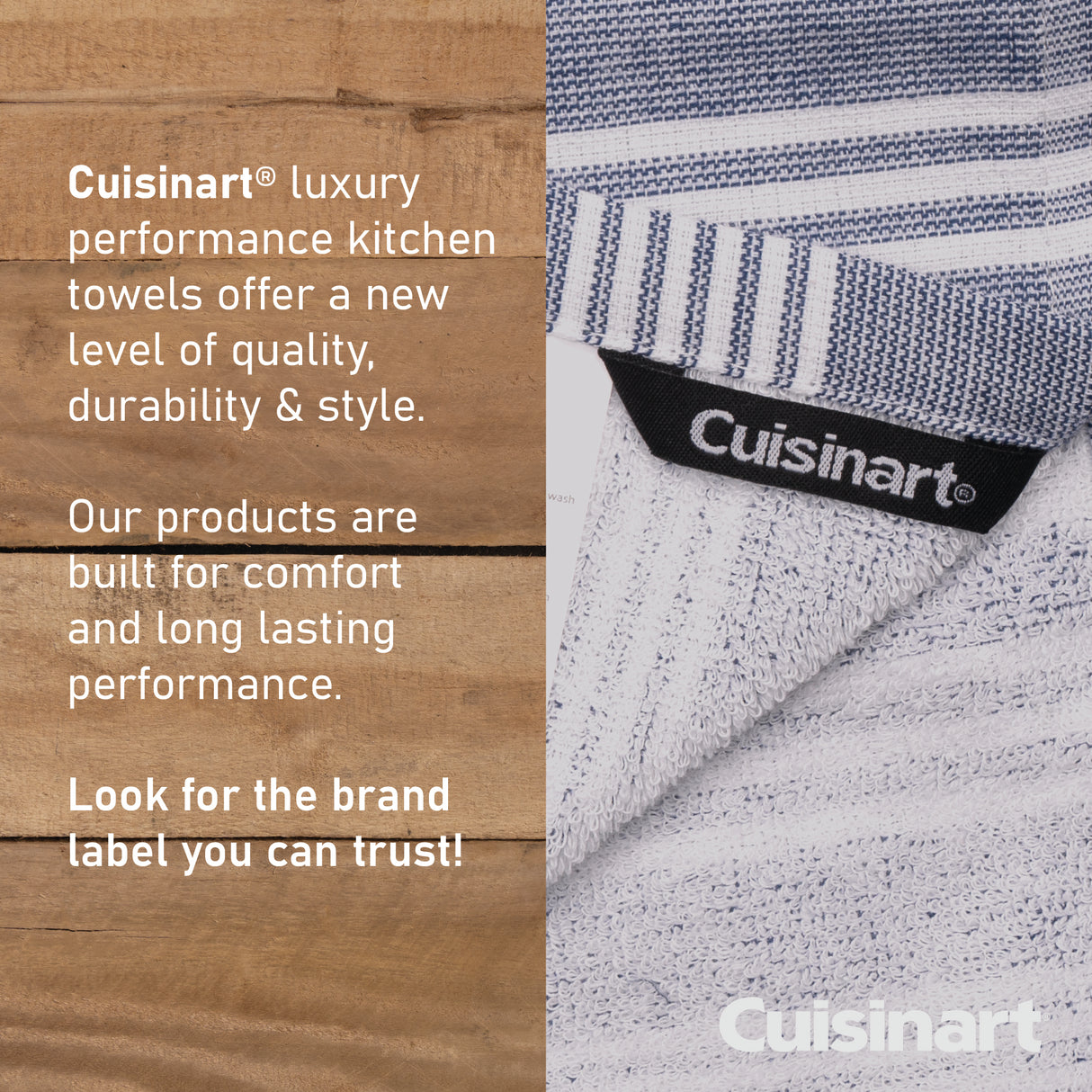 Cuisinart Fouta Tea Towels, 2 Piece Set, Blue Stripes