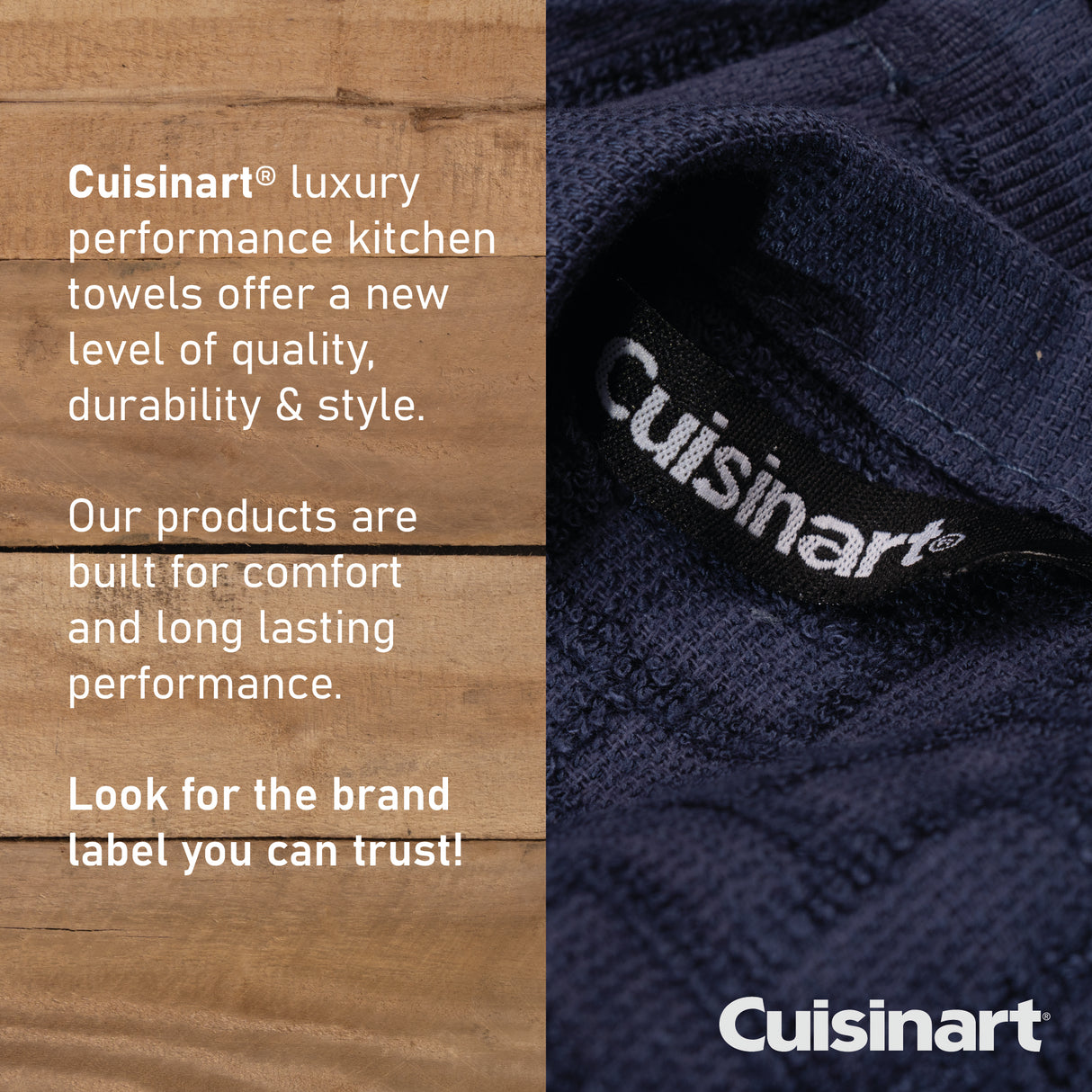 Cuisinart Bamboo Tea Towel, 2 Piece Set, Blue