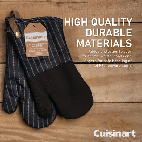 Cuisinart Neoprene Oven Mitt, 2 Piece - Denim Pin Stripe