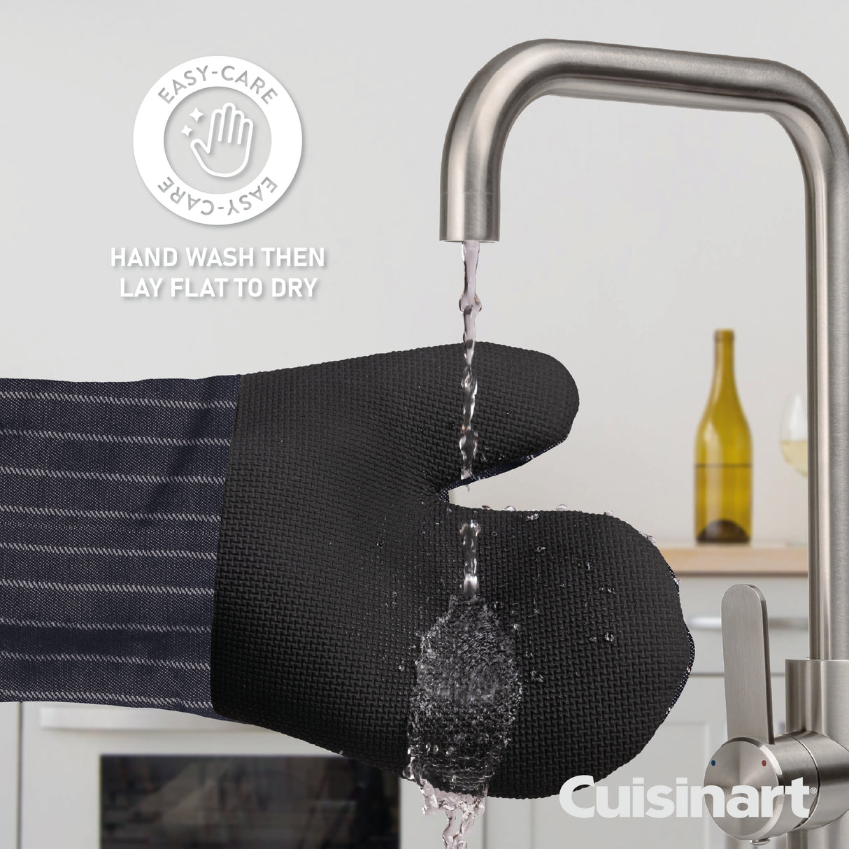 Cuisinart Neoprene Oven Mitt, 2 Piece - Denim Pin Stripe