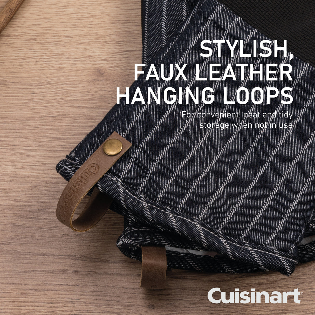 Cuisinart Neoprene Oven Mitt, 2 Piece - Denim Pin Stripe