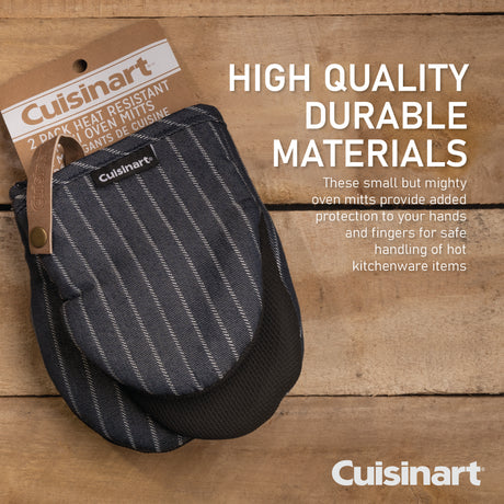 Cuisinart Neoprene Mini Mitt, 2 Piece - Denim Pin Stripe