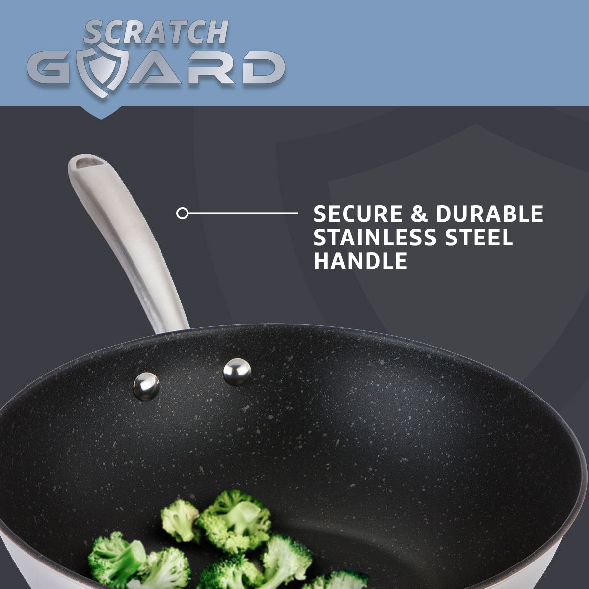 Prestige Scratch Guard: Non-Stick Stainless Steel Saucepan & Lid Set - 3 Piece