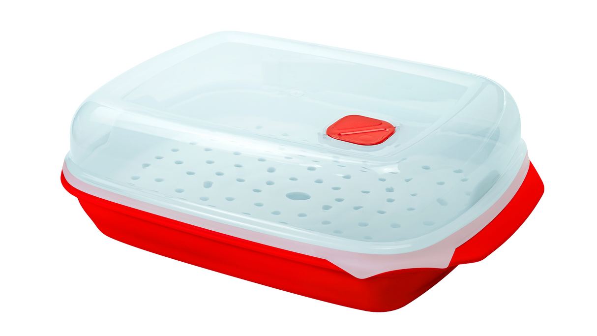 Good2Heat Plus Microwave Cookware Rectangular Steamer with Tray, 1.7L