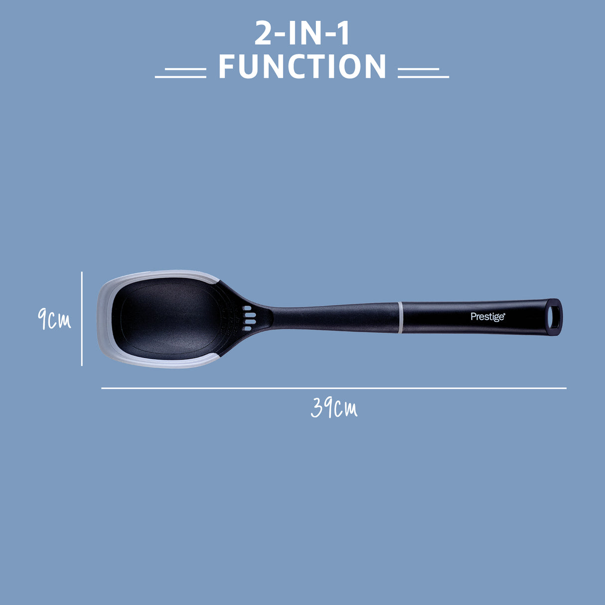 Prestige 2-in-1 Kitchen Utensil - Solid Spoon with Silicone Edge