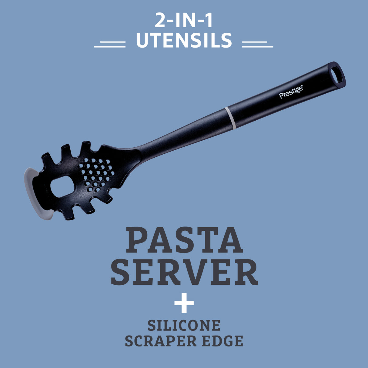 Prestige 2-in-1 Kitchen Utensil - Pasta Server with Silicone Edge