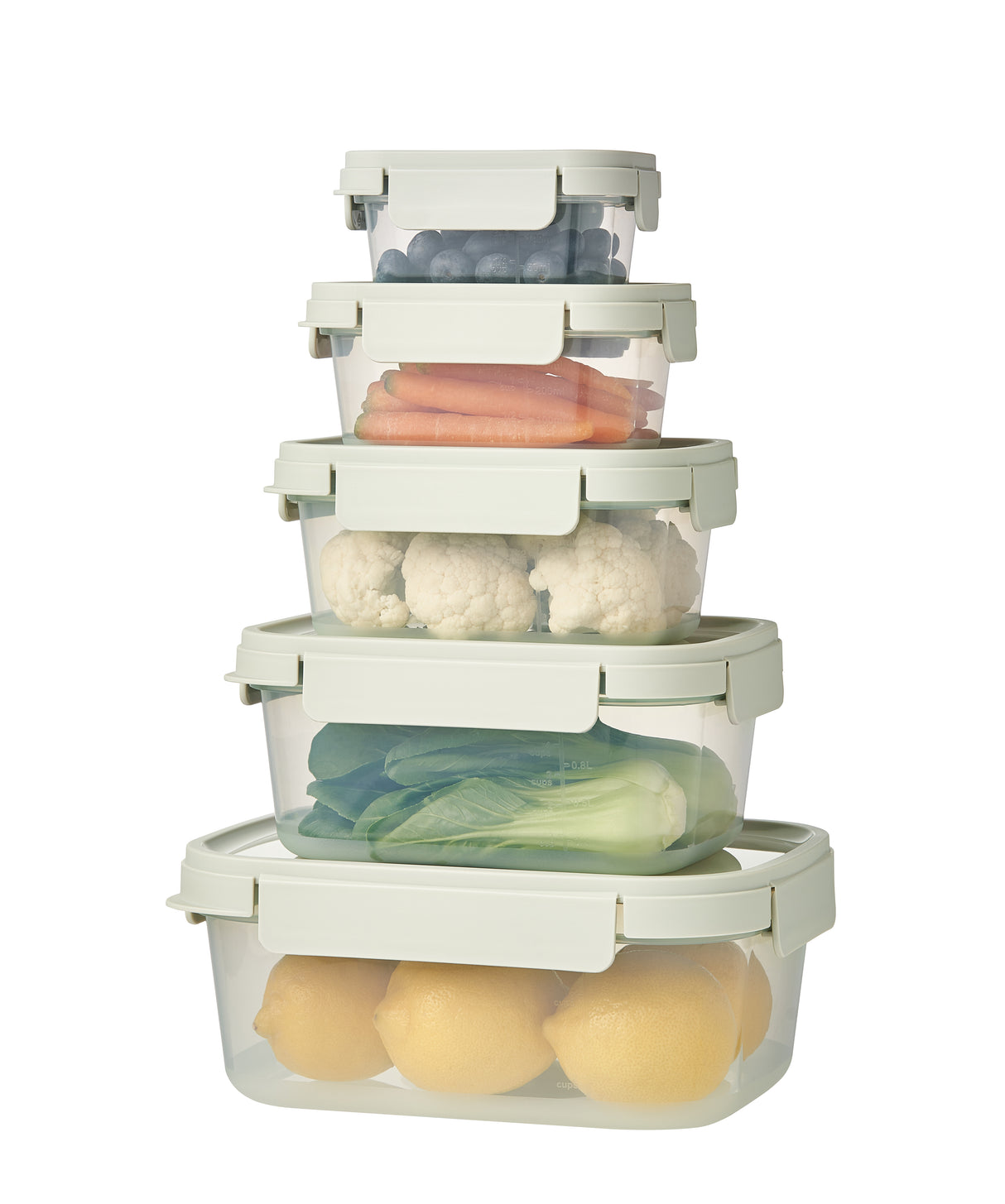 LocknLock NestnLock Container Set, 5pce - Sage