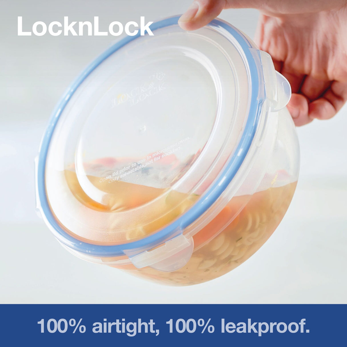 LocknLock Round Food Containers with Lids, 5 x 700ml
