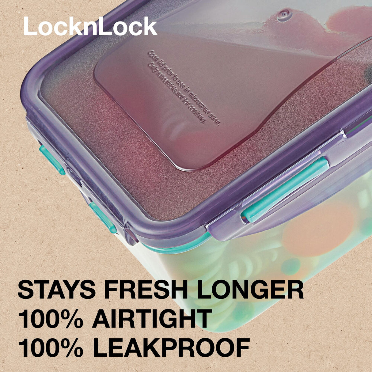LocknLock Square Eco Food Containers with Lids, 5 x 870ml