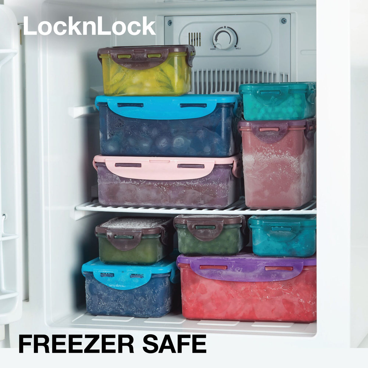 LocknLock Square Eco Food Containers with Lids, 5 x 870ml