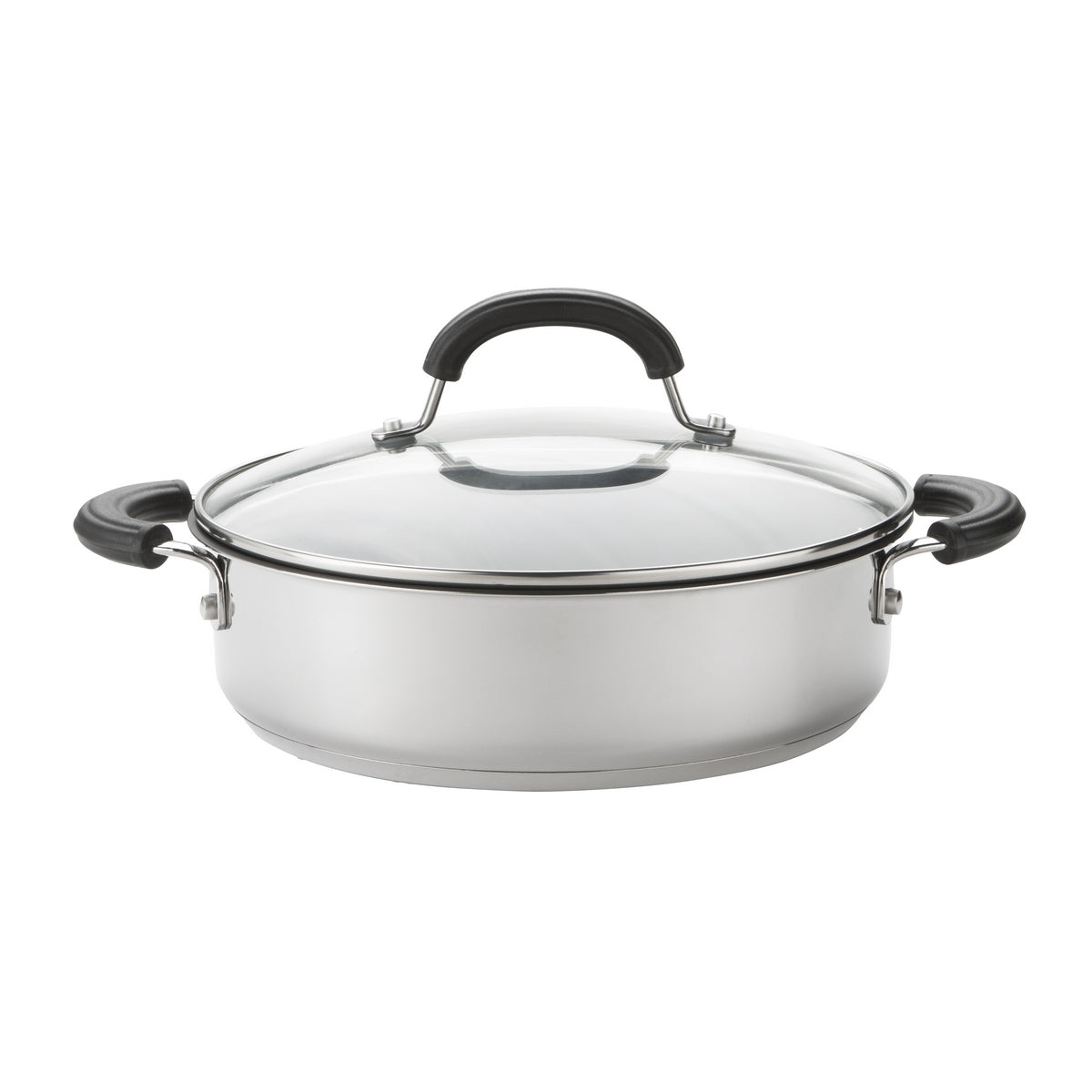 Circulon Total Stainless Steel Non-Stick Induction Shallow Casserole & Lid - 2.8L or 4.9L