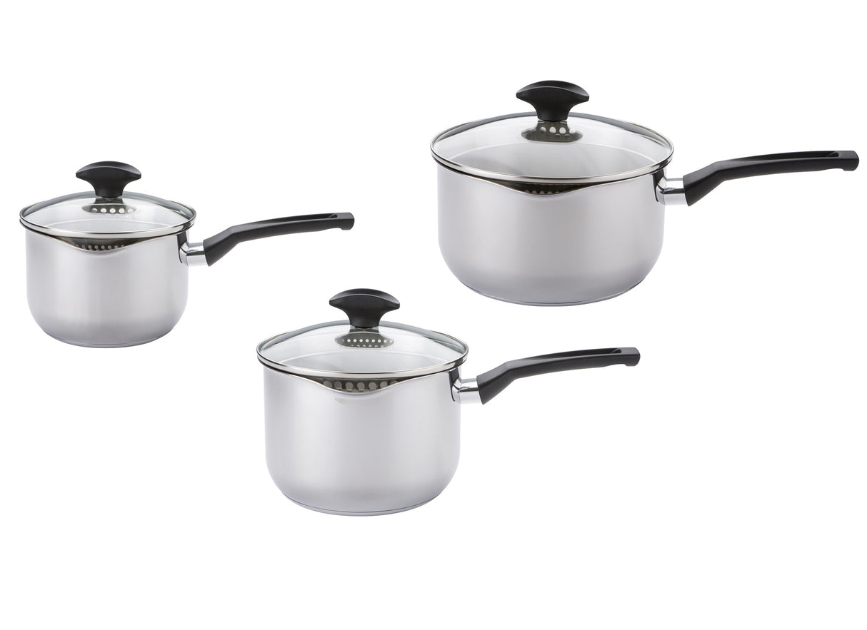 Prestige: Cook & Strain Stainless Steel Saucepan Set - 3 Pieces