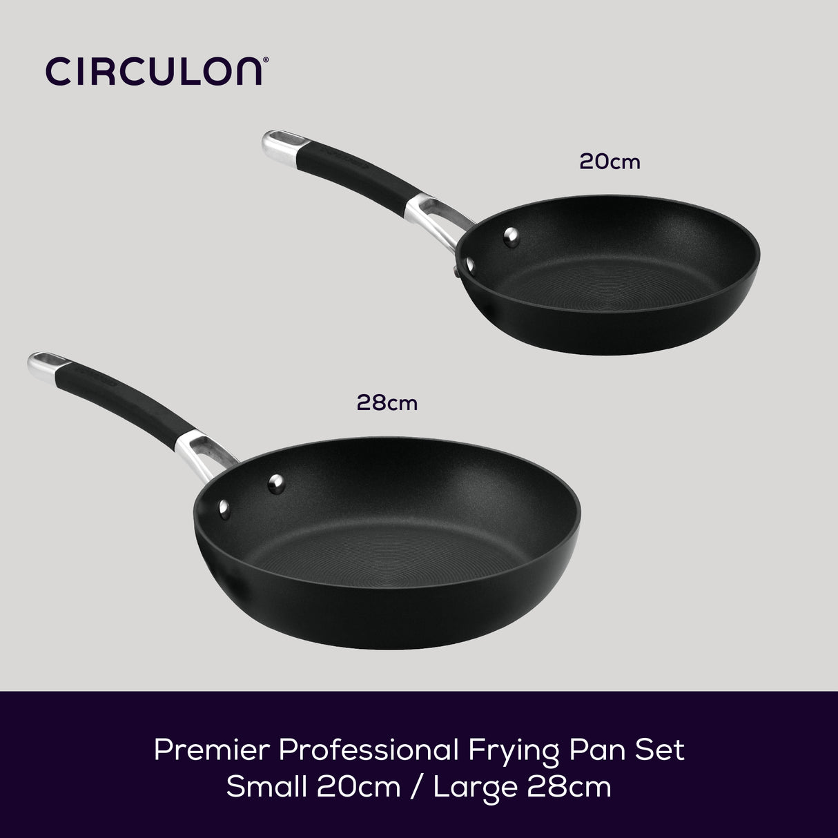 Circulon Premier Professional Frying Pan Set Non Stick Induction Pans - 20/28 cm