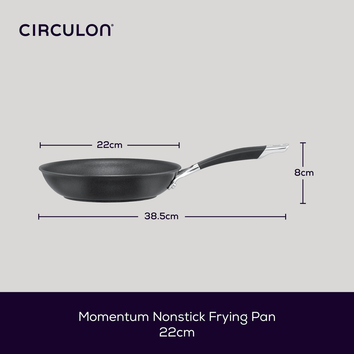 Circulon Momentum Hard Anodised Frying Pan - 22cm