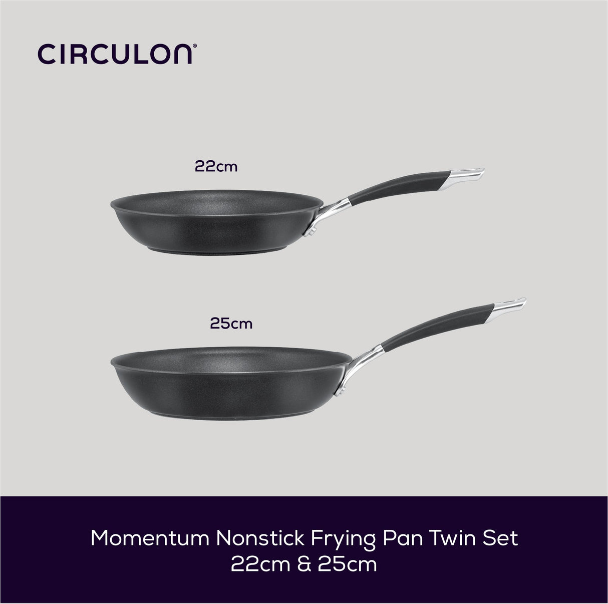 Circulon Momentum Hard Anodised Frying Pan - 22cm