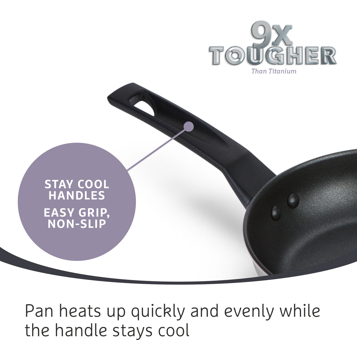 9 X Tougher Stainless Steel Frying Pan - 31cm