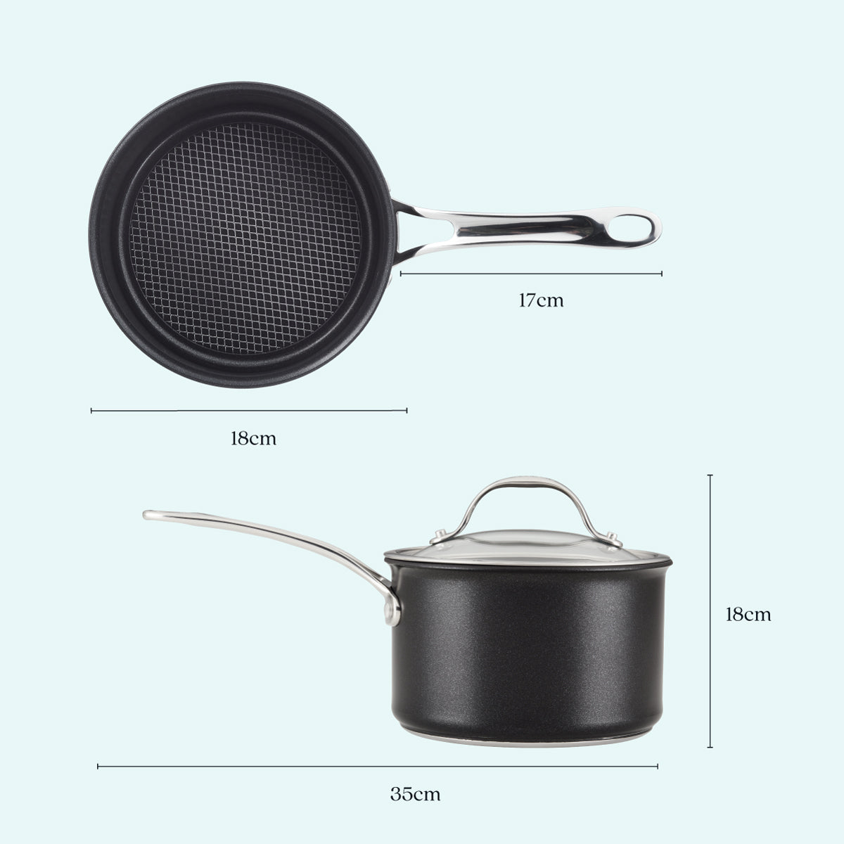 Anolon X SearTech: Non-Stick Saucepan & Lid - 18cm
