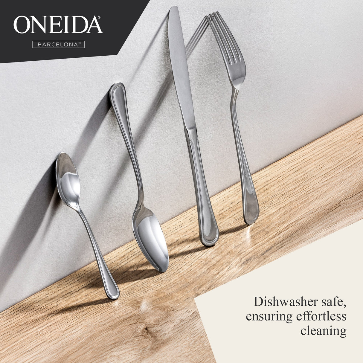 ONEIDA Barcelona 24 Pieces Cutlery Set - Stainless Steel - 6 Person Place Setting