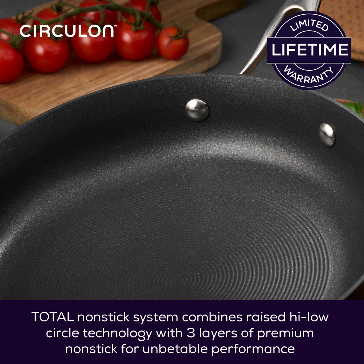 Circulon Style Hard Anodised Sauteuse, 24cm/2.8L