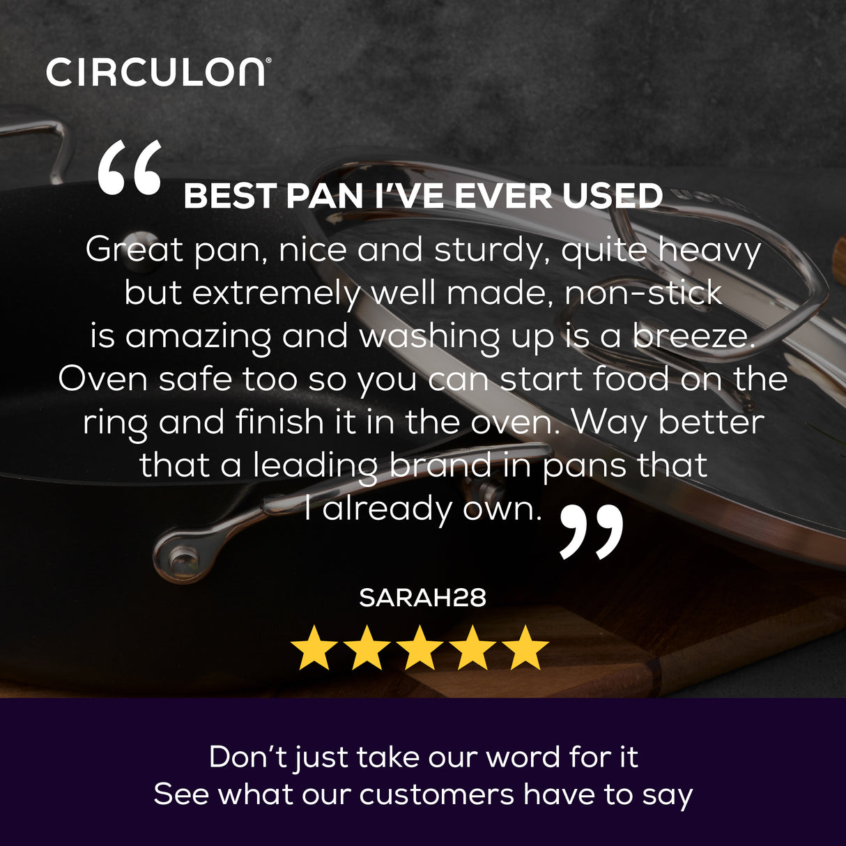Circulon Style Hard Anodised Deep Chefs Casserole, 26cm/5.2L