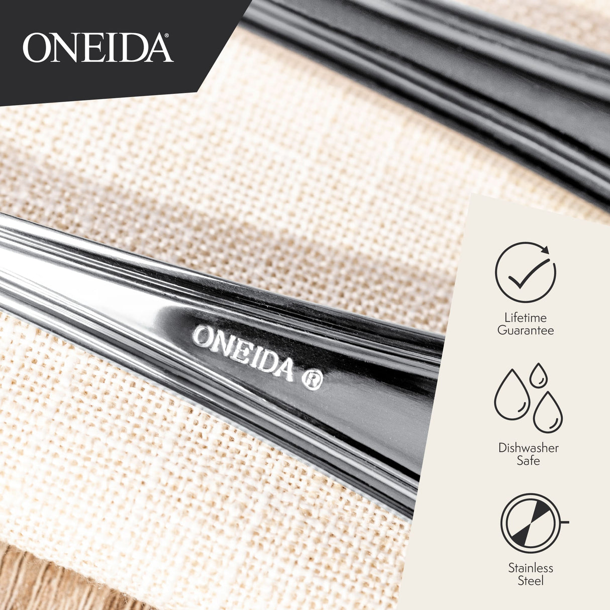 ONEIDA Moda II 24 Pieces Cutlery Set - Stainless Steel - 6 Person Place Setting