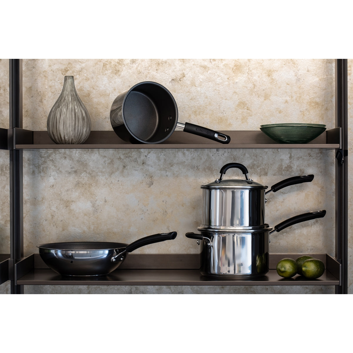 Circulon Total Stainless Steel Non-Stick Induction Shallow Casserole & Lid - 2.8L or 4.9L