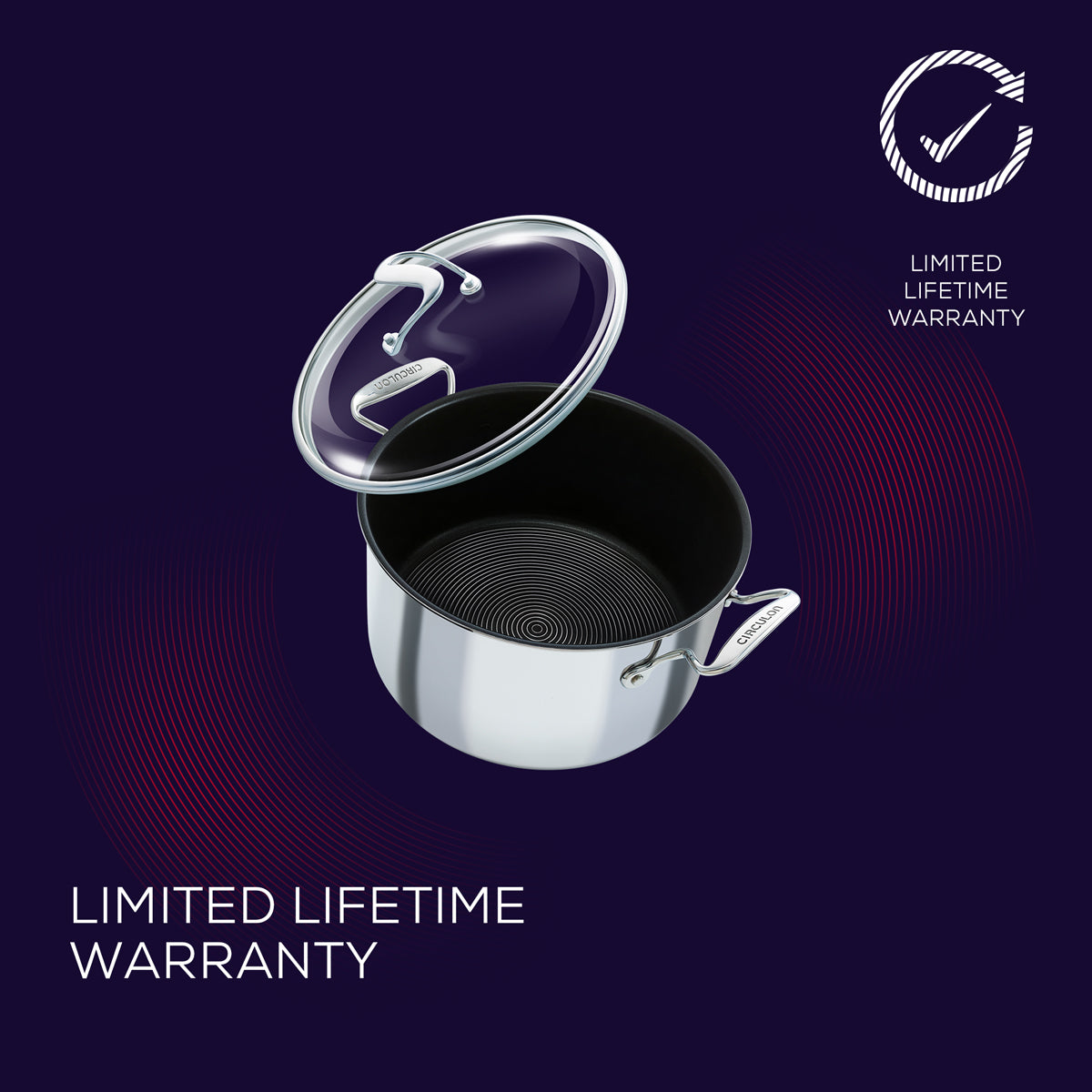 Circulon SteelShield™ Polished Stainless Steel Hybrid Non-Stick Stockpot & Lid - 7.6L