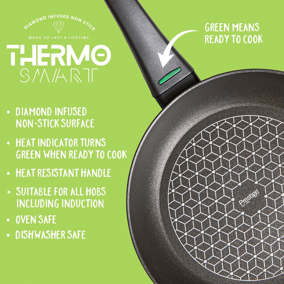 Prestige Thermo Smart Heat Indicator: Non-Stick Saucepan & Lid Set - 3 Piece