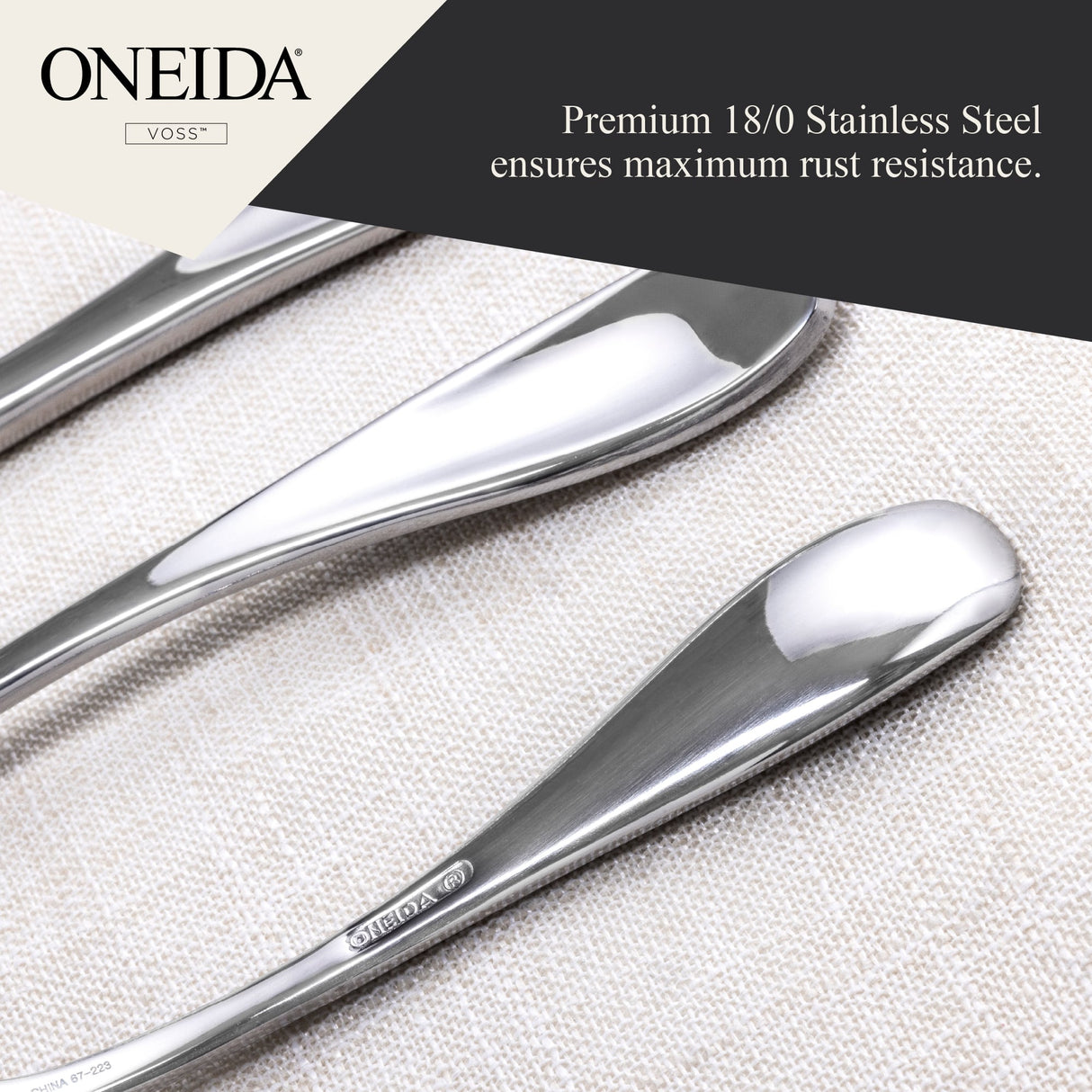 ONEIDA Voss 24 Pieces Cutlery Set - Stainless Steel - 6 Person Place Setting