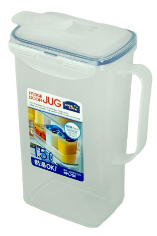 LocknLock Hydration Rectangular Fridge Door Jug Durable Pitcher with Lid - 1.5 L