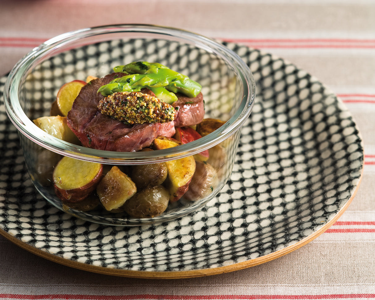 LocknLock Ovenglass Food Container Freezer Safe Round Sturdy Storage Box - 950ml