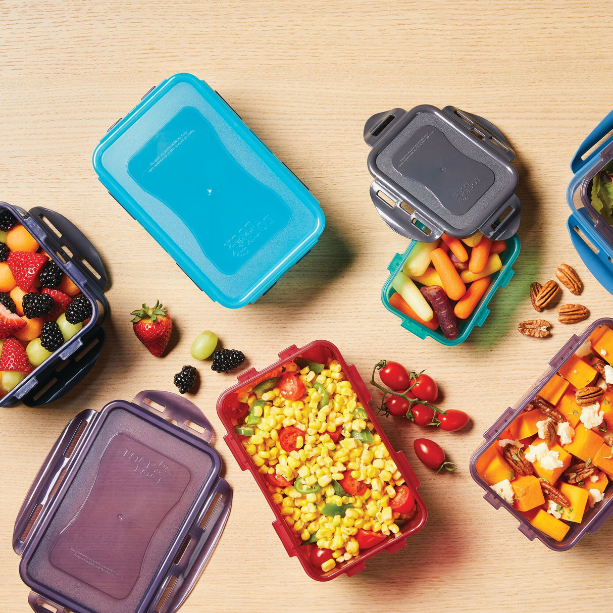 LocknLock Eco Food Container Set 1L Rectangular Lunch Storage Box - Pack of 3