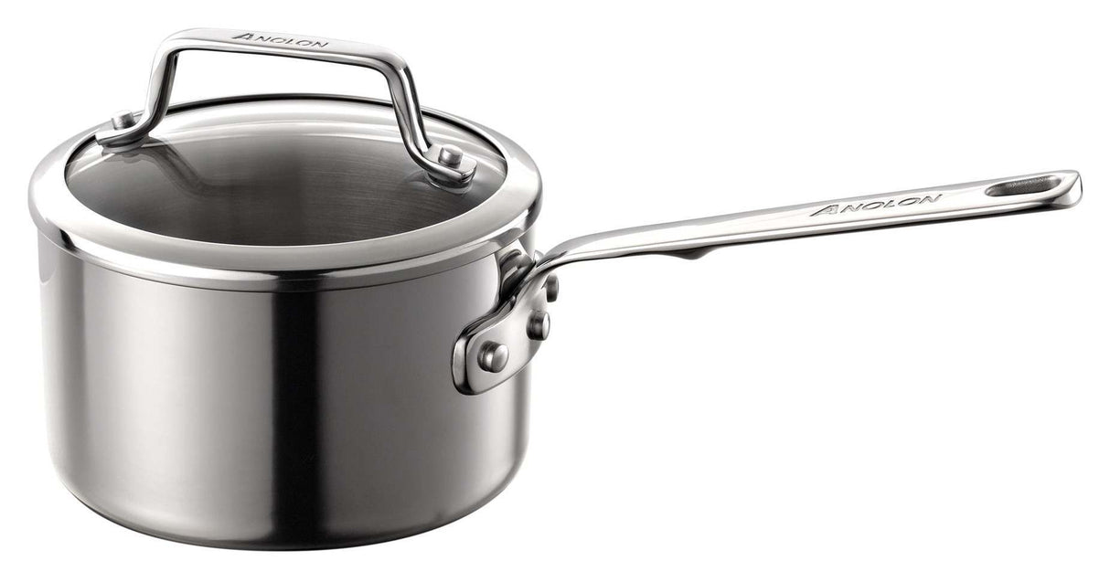 Anolon: Authority Stainless Steel Multi-Ply Saucepan - 2 Sizes