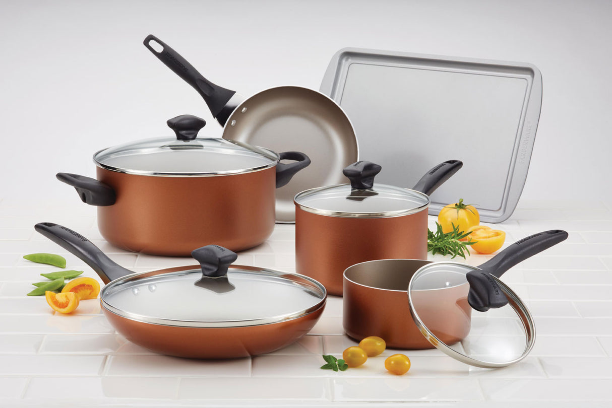 Farberware: Non-Stick Copper Pan Set - 11 Pieces