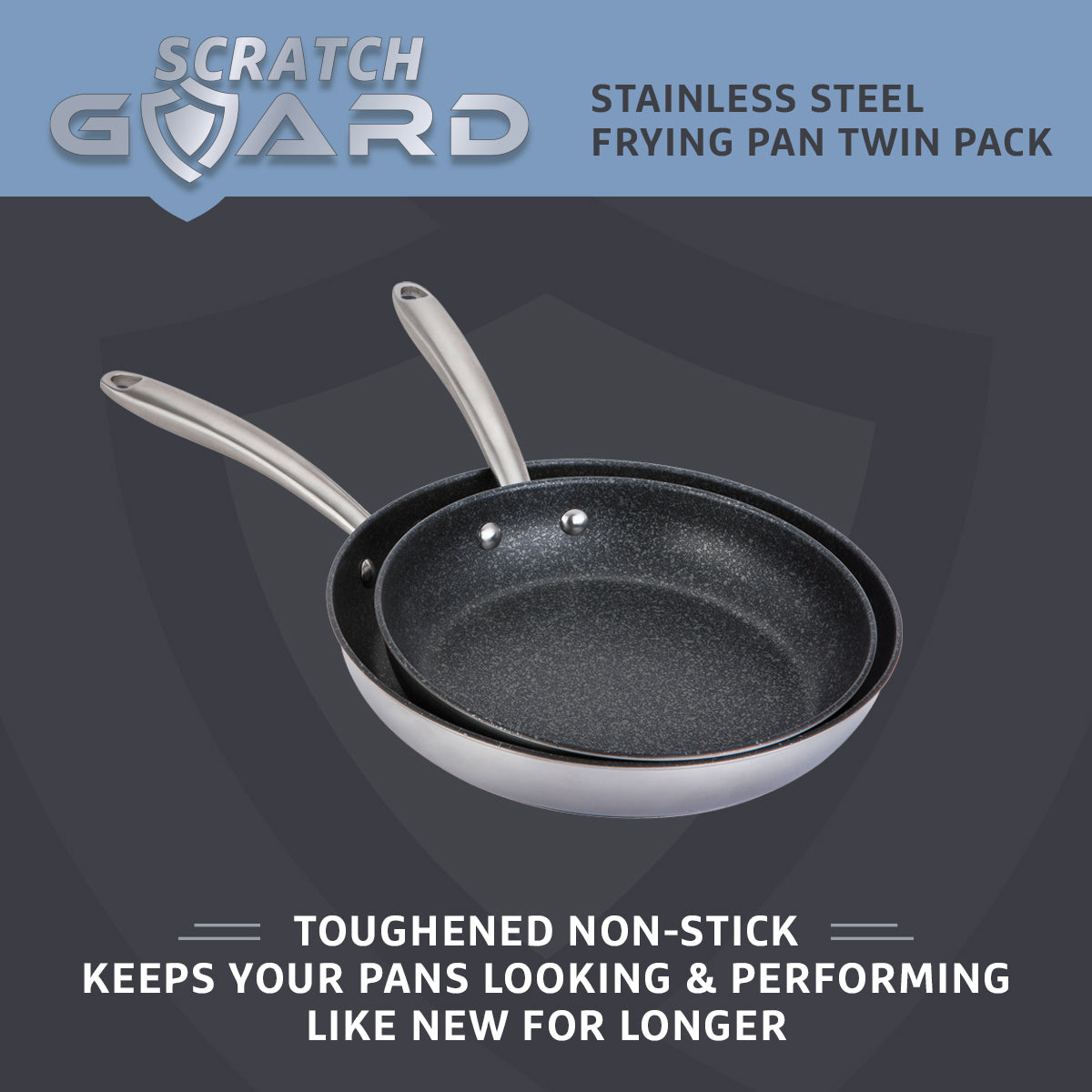 Prestige Scratch Guard Fry Pan Set Stainless Steel Non Stick Induction Cookware