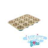 Prestige Nadiya Muffin Tin in Teal Baking Accessory Non Stick Mould - 12 Cups