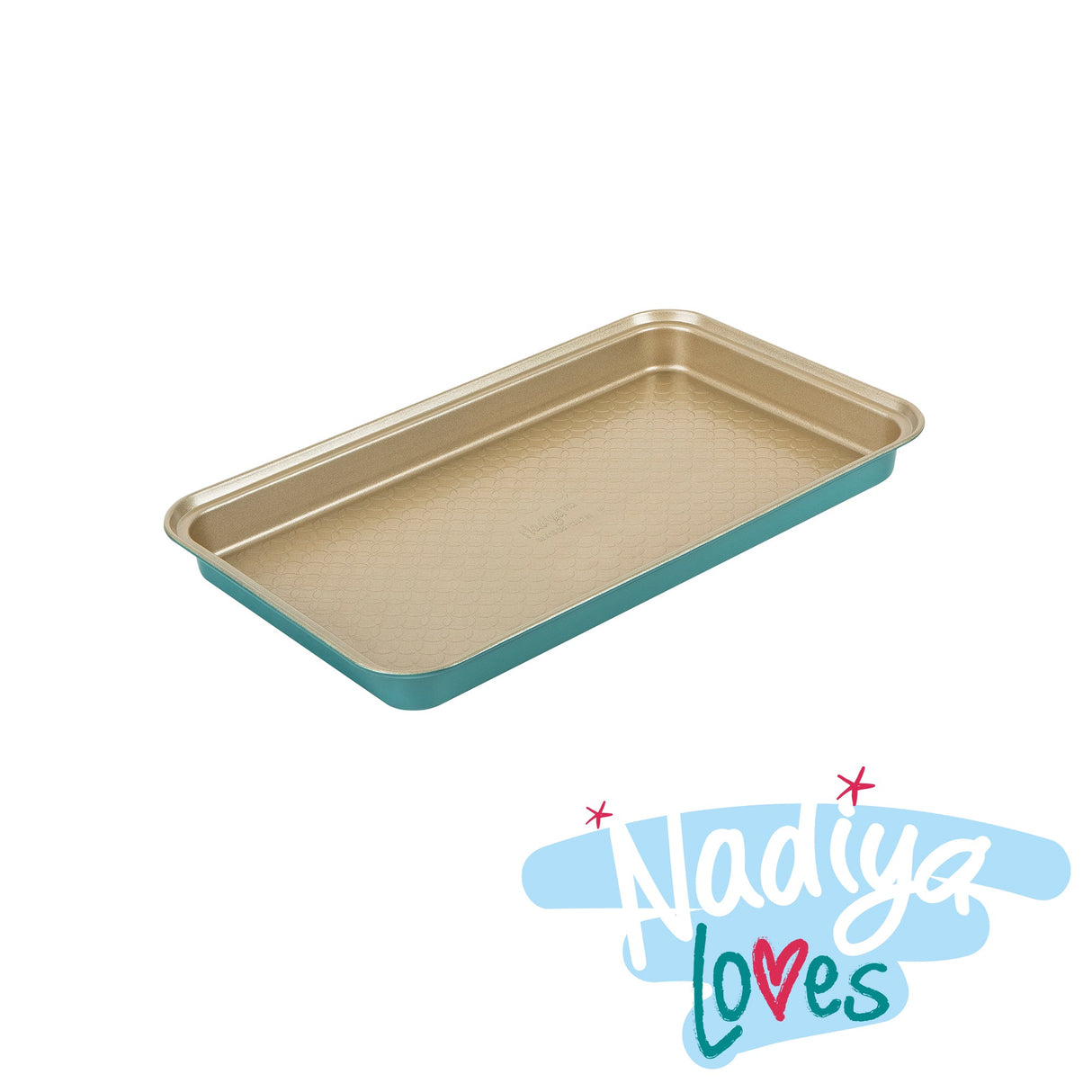 Prestige Nadiya Brownie Tin in Teal Oven Safe Non Stick Baking Pan - 13 x 7"