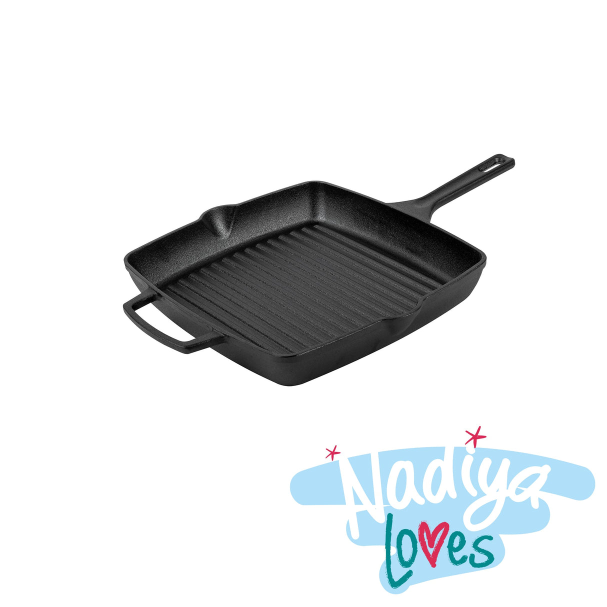 Prestige Square Grill Pan with Pouring Lips Oven Safe Cast Iron Cookware - 27 cm